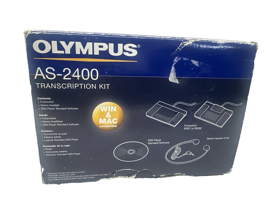 Olympus AS-2400 Transcription Kit Footswitch Transcribe USB missing headphones - Image 3 of 4