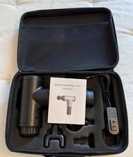 Deep Tissue Massage Gun Handheld Percussion Massager 4 Heads Charger Case Manual