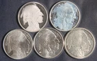 FIVE (5) INDIAN BUFFALO 1 OZ .999 SILVER ROUNDS ( 5 OZ TOTAL)  LOT 200929