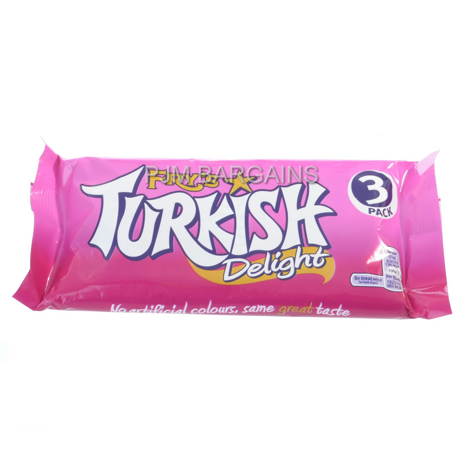FRYS TURKISH DELIGHT CHOCOLATE BAR 51G ( FULL SIZE BAR ) X 18