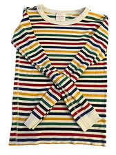 Hanna Andersson Striped Primary Color Long-Sleeve Long John Pajama Shirt - Size