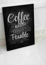 COFFEE TYPOGRAPHY MOTIVATION QUOTE POSTER PRINT ART FOOD DRINK A3 A4 SIZE