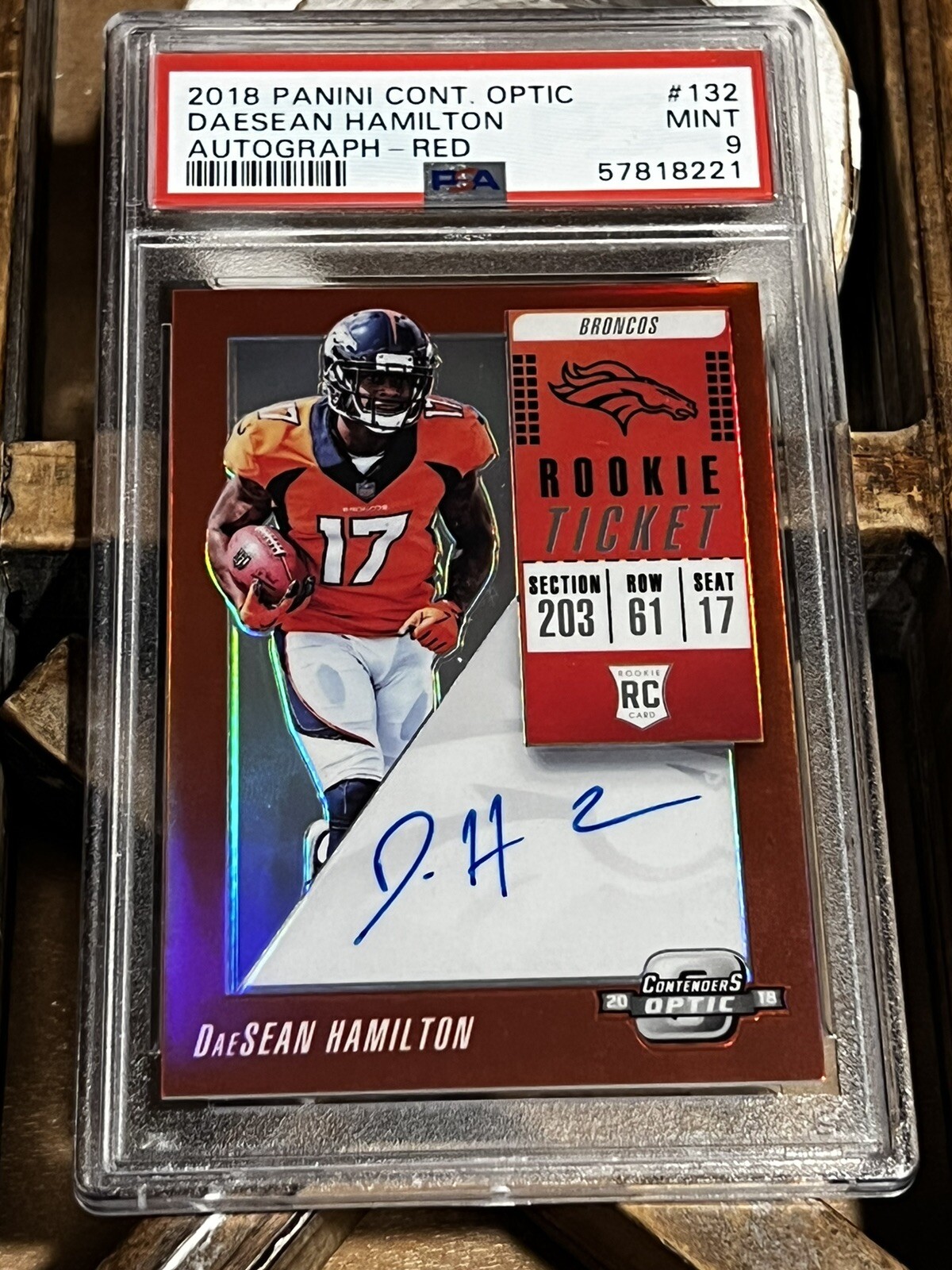 DaeSean Hamilton Panini Contenders Optic #132 Autograph-Red