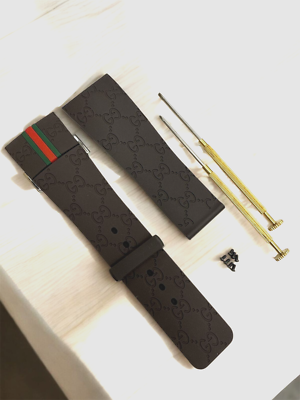 26mm I-Gucci 114-2 Genuine OEM Replacement DBrown Rubber Band