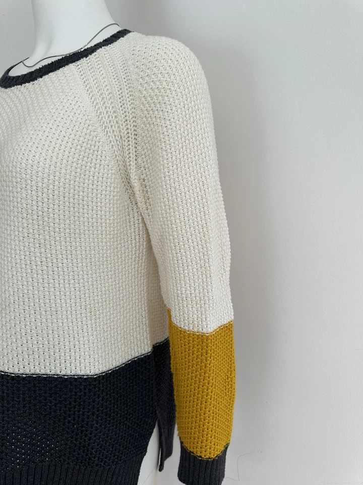 Eight Eight Eight pullover Sweater Womens M White Y Cotton Long Sleeve Crew Knit - Image 3 of 4