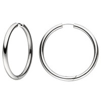 Paar Creolen 48,3Mm Klappcreolen, Rund, 925 Silber Rhodiniert Ohrschmuck, Damen