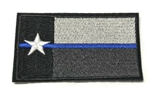 Texas State Flag Blue Line Patch Embroidered Iron-on Applique Biker Emblem