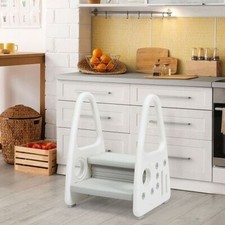Kids Step Stool Learning Helper with Armrest for Kitchen Toilet Potty Training-G