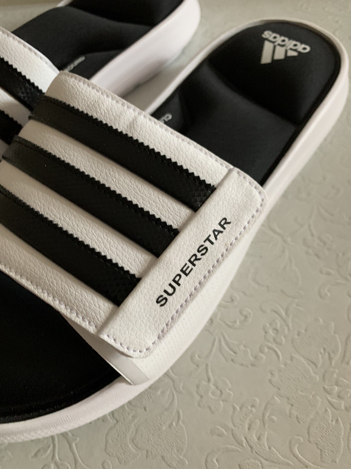 Host of Wonderful mesh Adidas 5G Superstar Slides Sandals Super Soft Sz 10 Brand New In Box White Last1 | eBay Host of Wonderful mesh Adidas 5G Superstar Slides Sandals Super Soft Sz 10 Brand New In Box White Last1 | eBay