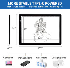 Tavoletta Luminosa A3 DONPEDOR - LED 10 Livelli Luminosità, Per Diamond Painting, Disegno - Foto 2