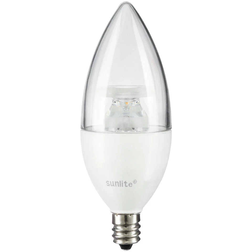 LED B11 Clear Torpedo Tip Chandelier Light Bulb, 7W (60W=) 5000K Daylight - 6PK - Image 2 of 2
