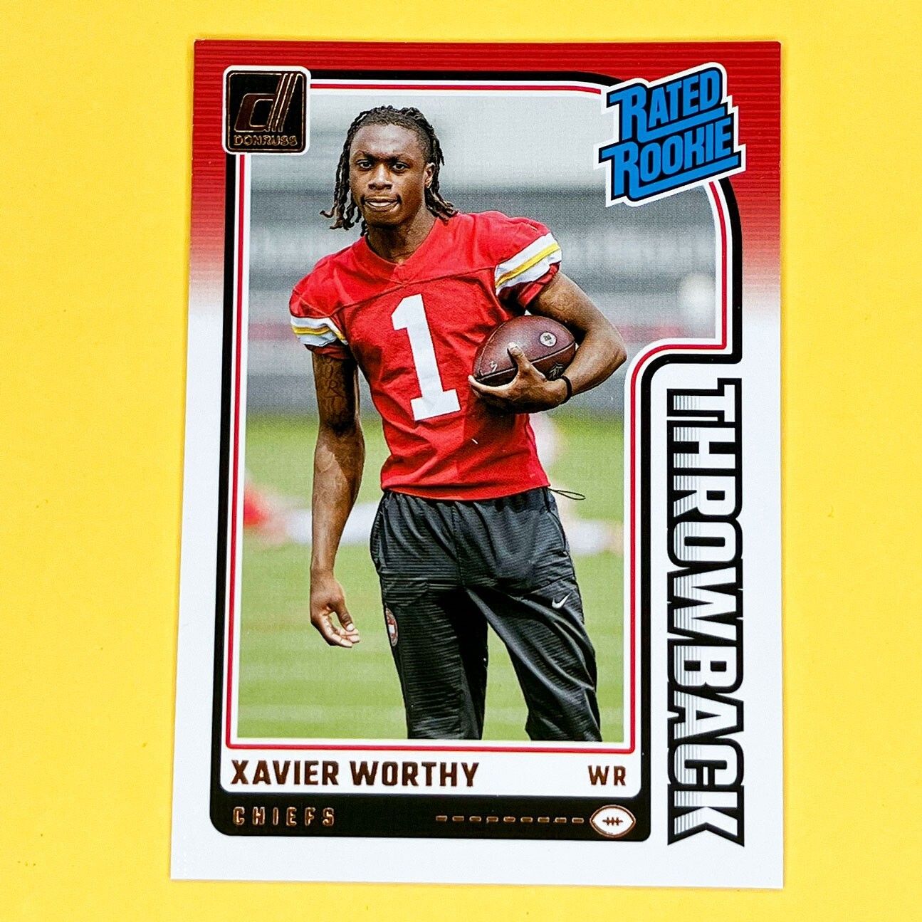 2024 Donruss Xavier Worthy Throwback Rated Rookie RC #50 Chiefs