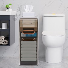 Bathroom Floor Cabinet Toilet Paper Holder Narrow Bathroom Storage Organizer
