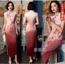 19 Colors Chinese Traditional Qipao Women's Party Evening Dress Cheongsam S-4XL