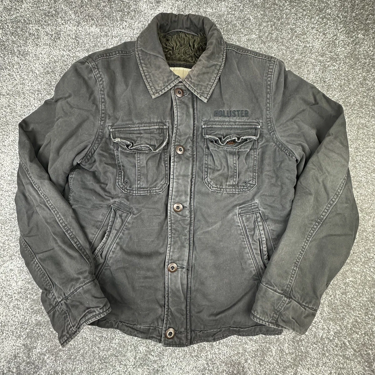 Hollister leather sale jacket mens
