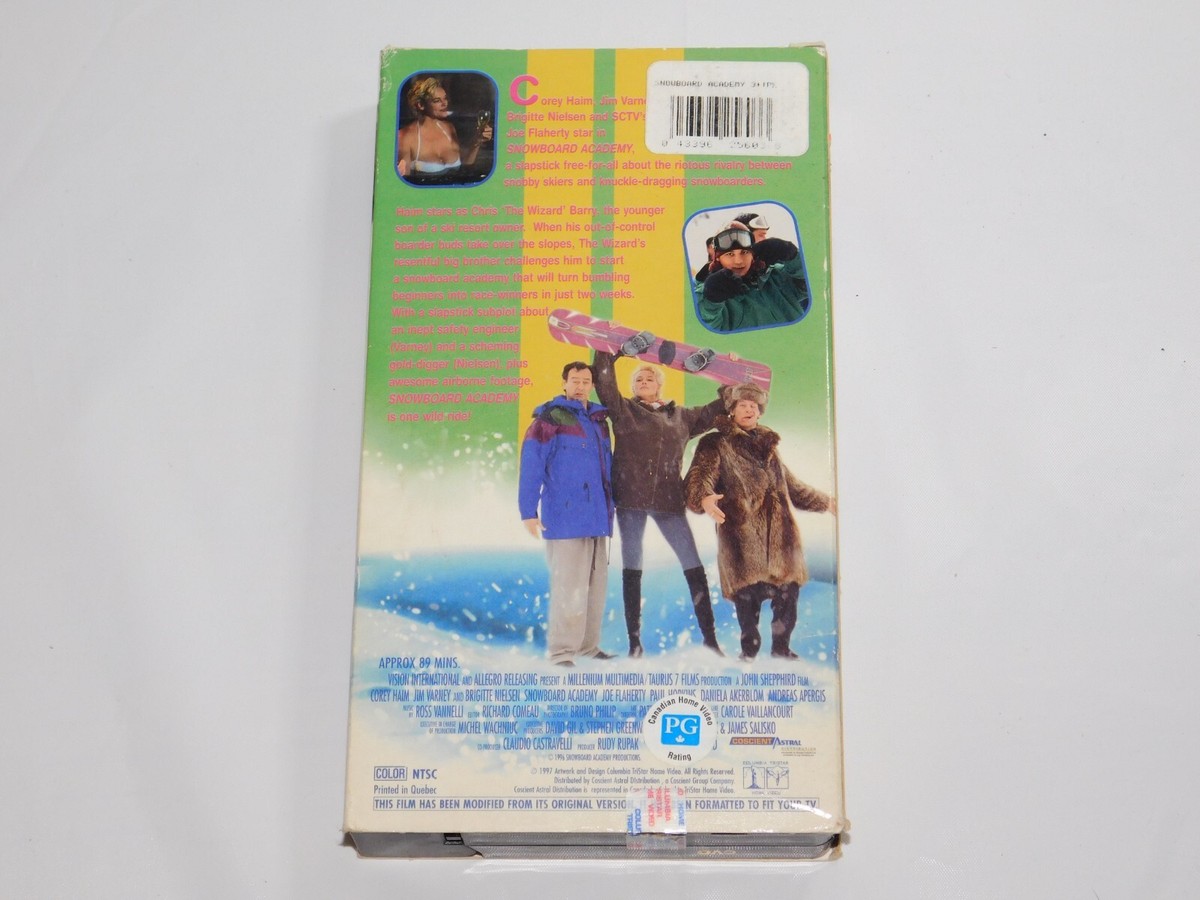 Snowboard Academy (VHS, 1997, Closed Captioned) Jim Varney Corey