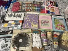 Scrapbooking, Journal Junk Supplies Card Stock, Ribbon, Chip Chatter, Brand New