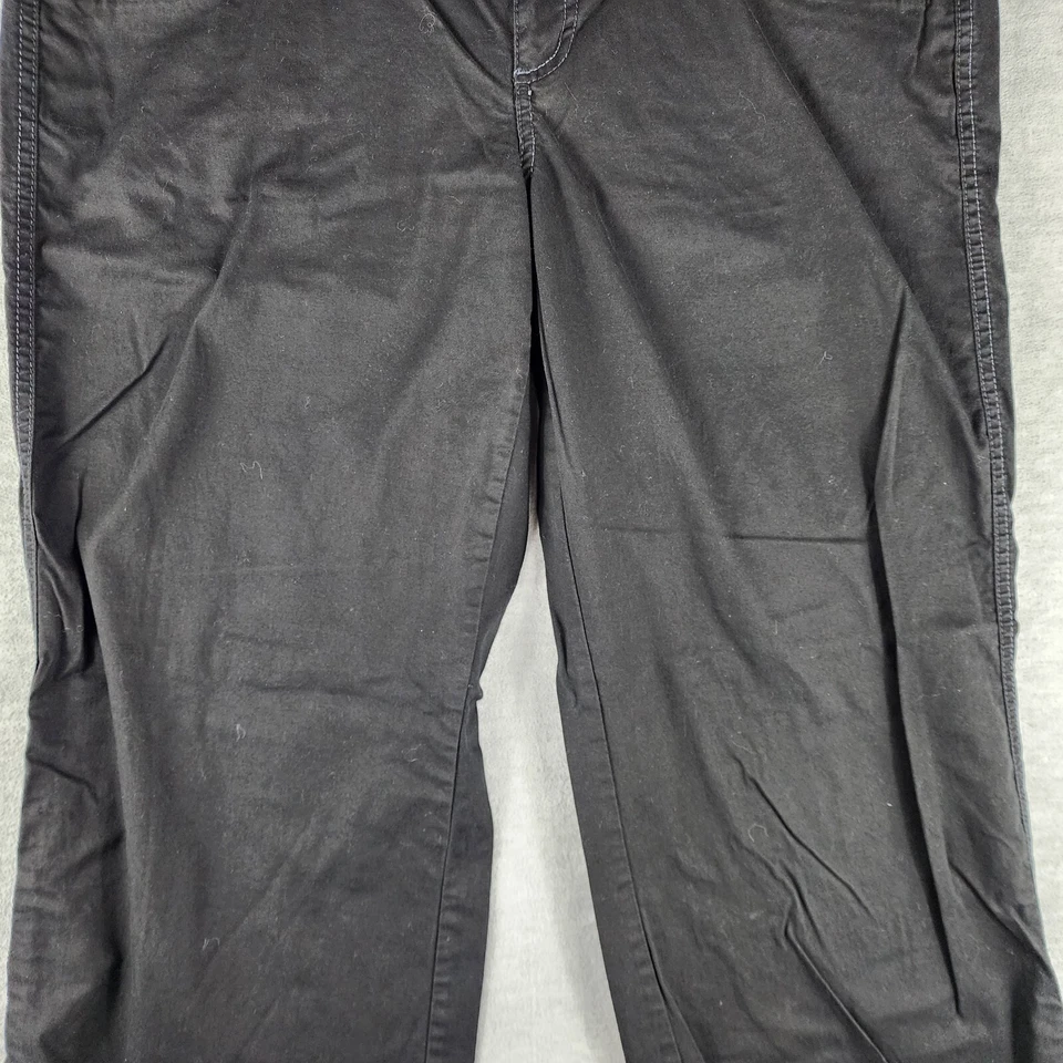 Lot 2 Vintage Dockers Pants Women 16 Beige Black Straight Wide Leg Flap Pockets - Image 4 of 4