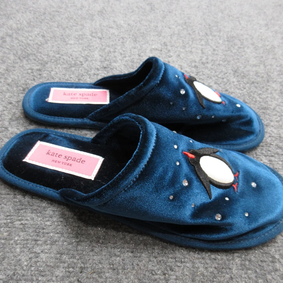 Zapatos Kate Spade para mujer talla 9 B azul marino pingüinos estrás zapatillas de terciopelo sin cordones Foto 2 de 4