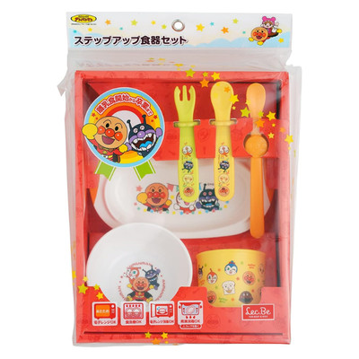Anpanman Step Up Tableware Set 6 Pieces Baby Food Child Cute Plates Cups Japan