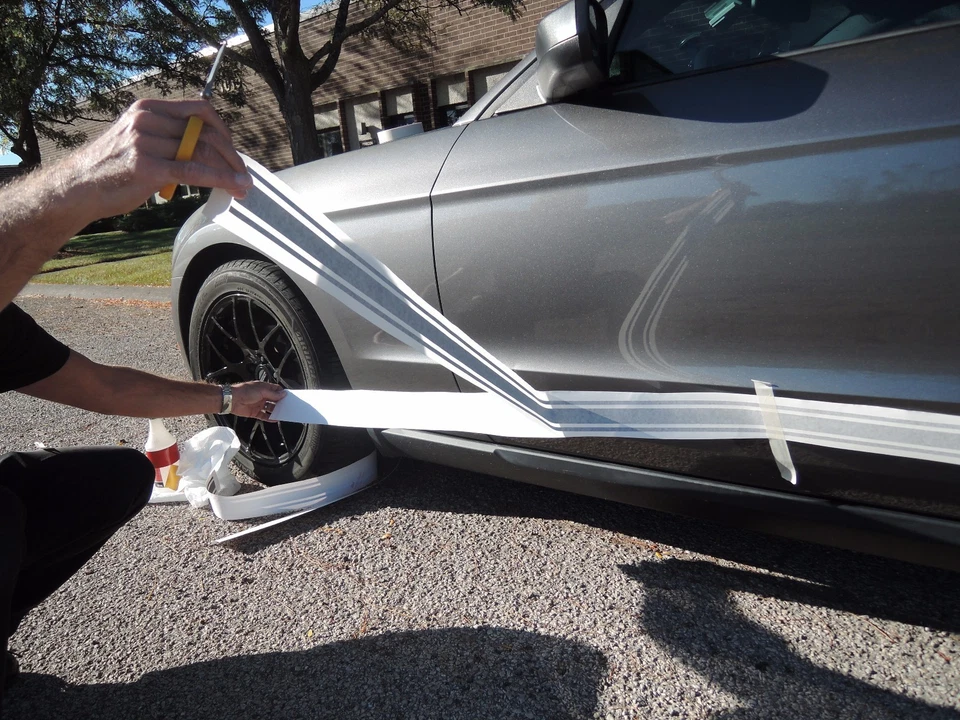 (2) 6" x 72" Vinyl Racing Stripes Pinstripe Decals Stickers *25 Colors* Stripes  - Изображение 4 из 4