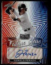 2021 Leaf Metal Draft #LA-OP1 Oswald Peraza 1990 Leaf Autographs RWB Wave #/5