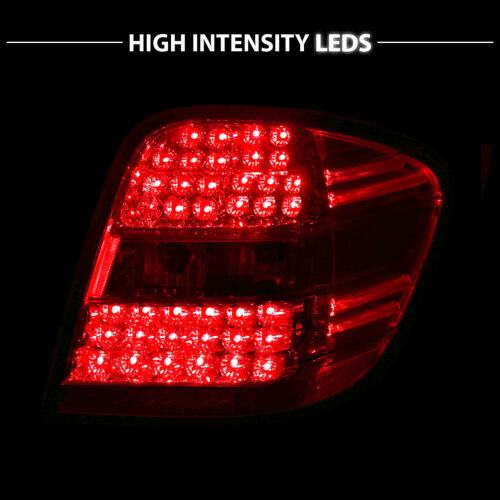 2006-2011 For Mercedes-Benz W164 ML-Class Red Clear LED Back Tail Lights Pair - Picture 8 of 9