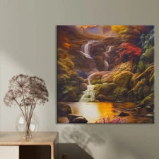 Waterfall And Mountains Limited Edition High Quality Home Decor Australian Made