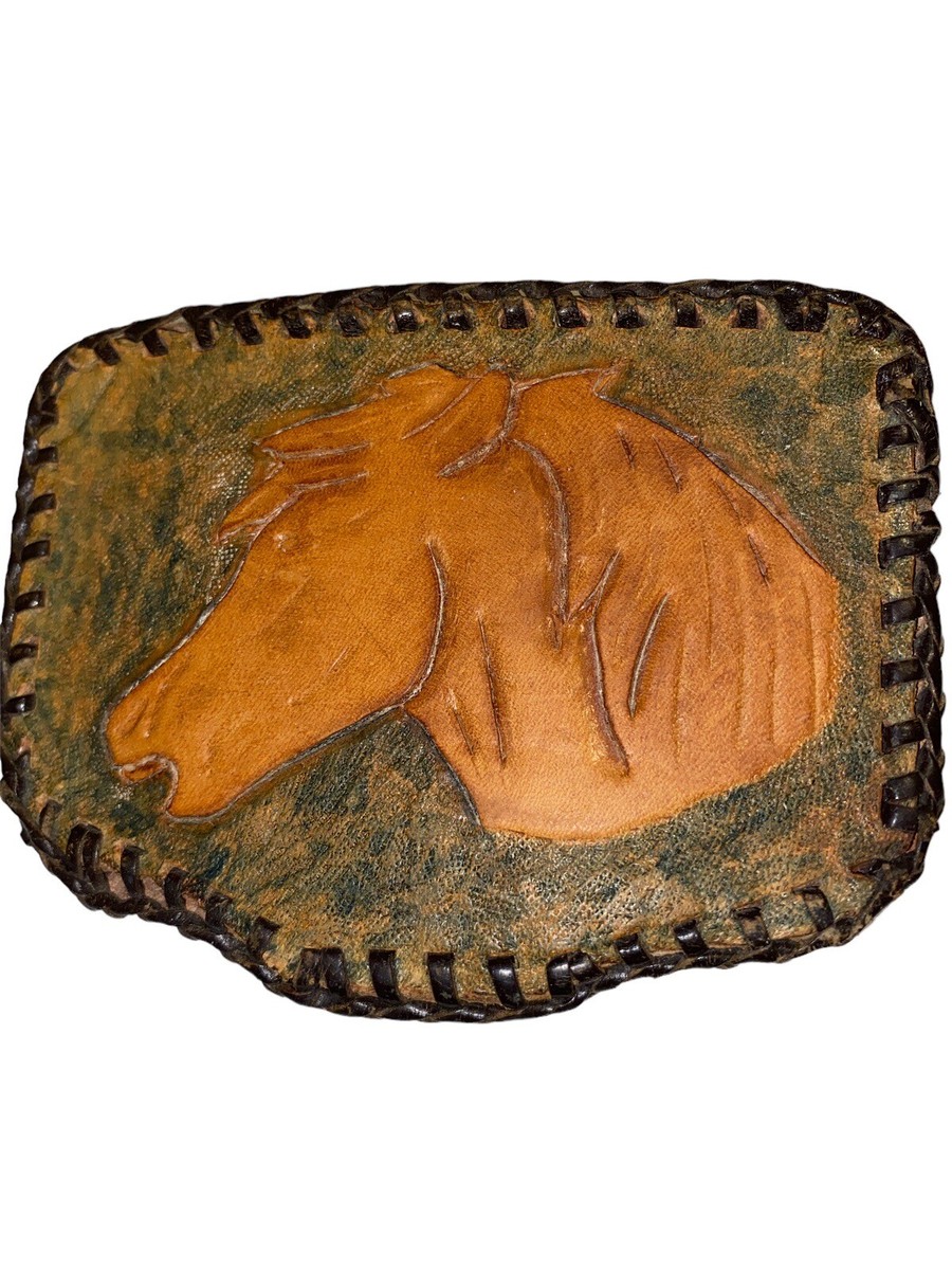 Quality Vintage Hand Made & Tooled Leather Horse Head Belt  display picture 2