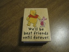 DISNEY ALL NIGHT MEDIA RUBBER STAMP WINNIE THE POOH UNTIL FOREVER