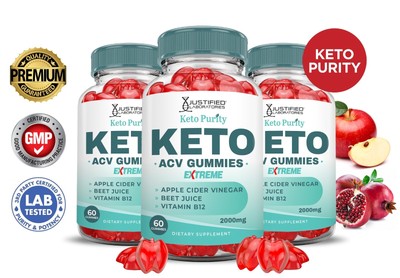 Keto Purity Extreme ACV Gummies 2000MG Apple Cider Vinegar 180 Gummys