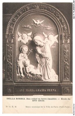 AQUP1-0031-75 - PARIS - Della-Robbia - Enamelled earth bas-relief - school