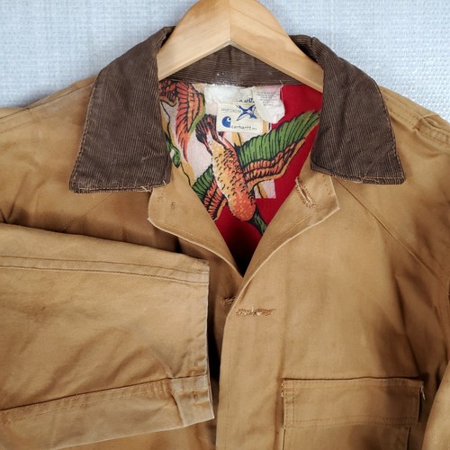 VTG CARHARTT SUPERDUX Size 44 Large Duck Lined Hunting Jacket Game Pouch - 第 1/12 張圖片