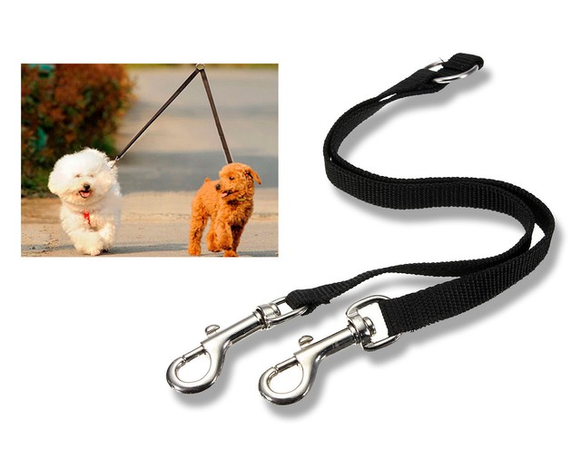 KOPPEL Leine, Verbindungsleine für 2 Hunde, 60cm/20 mm, LEDER+NATUR (21