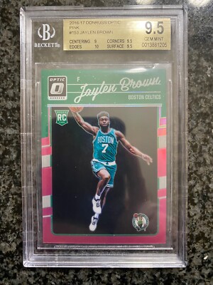 2016-17 Panini Donruss Optic Pink Prizm #7/25 Jaylen Brown BGS 9.5 Gem Mint RC