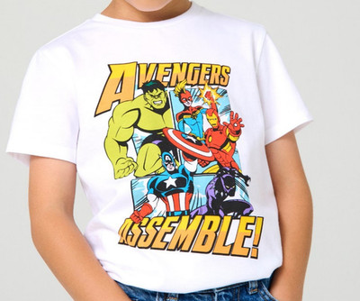 Avengers Marvel 140 T- Shirt Weiß Captain America Iron Man Hulk Spiderman Heros