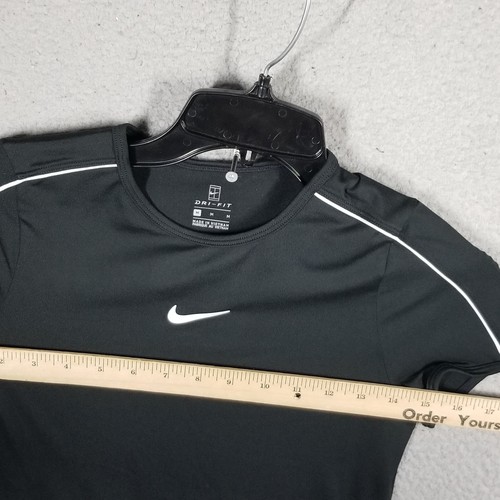 Nike Court Tennis Top Girl Medium Black Short Sleeve Athletic Running AR2348-010 - Picture 5 of 9