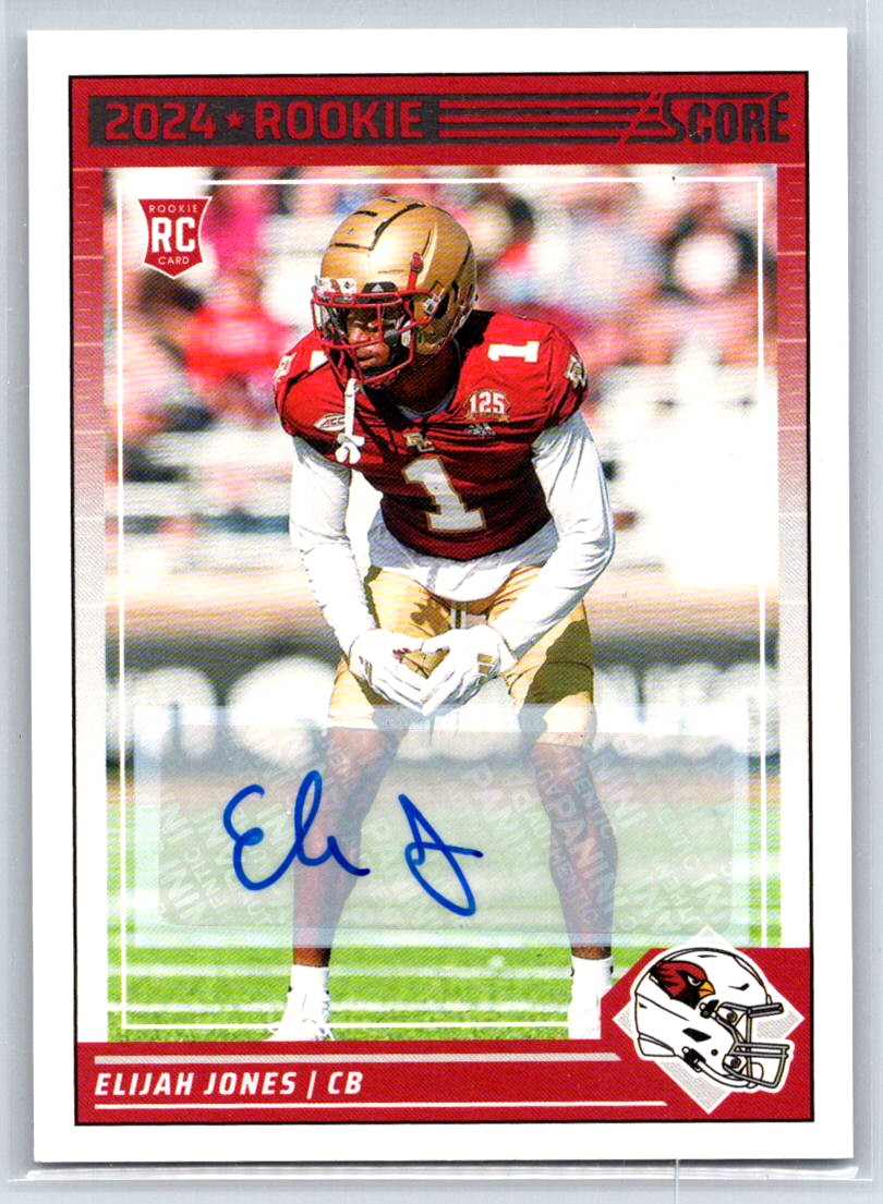 2024 Score Elijah Jones #377 RC,AU Signatures Arizona Cardinals
