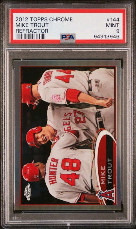 2012 Topps Chrome Mike Trout Refractor #144 Angels PSA 9 First Topps Chrome Card