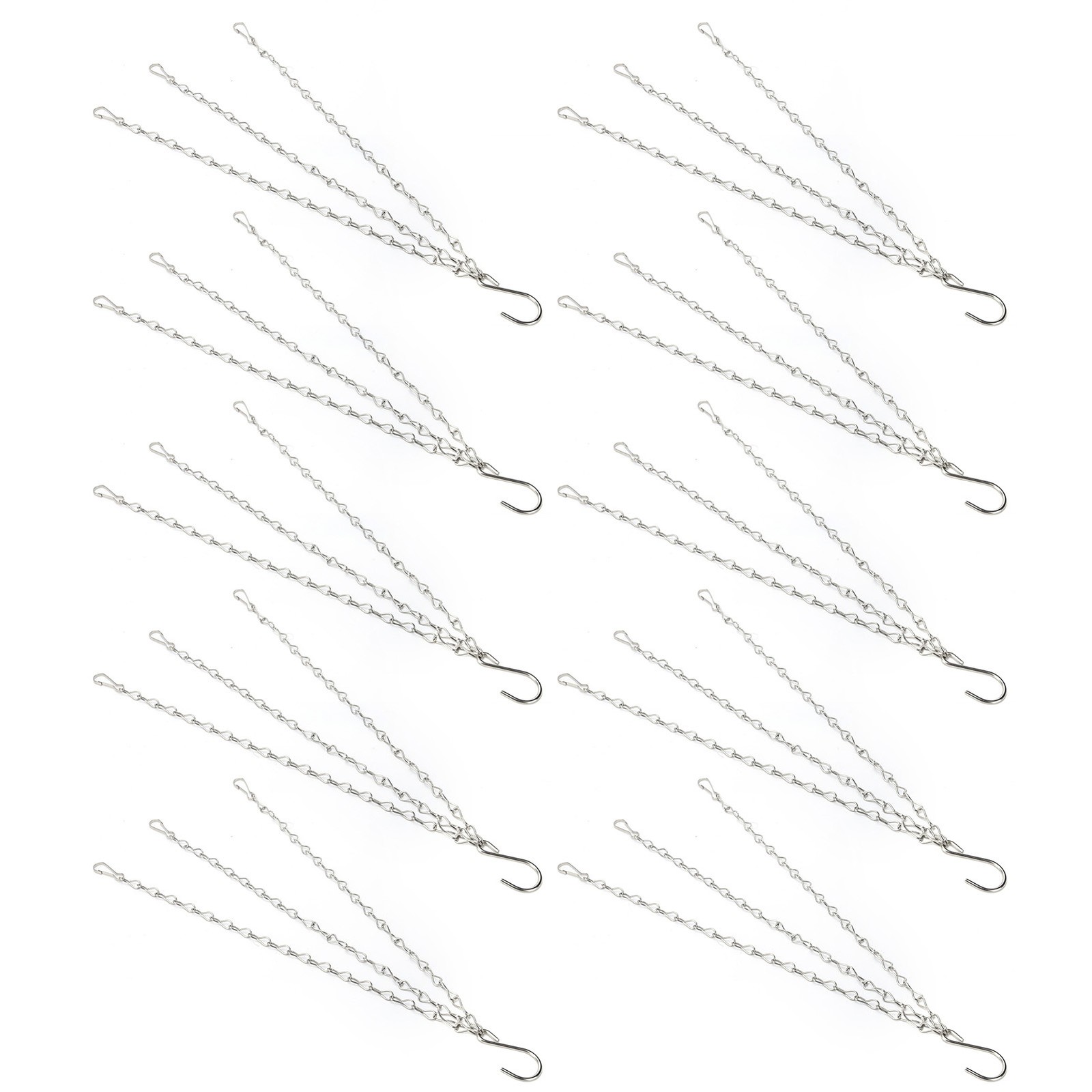10Pcs Hanging Chain With Hooks Single 8-Strand Iron Garden Flower Pot Plant Hang