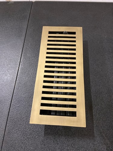 Signature Hardware 485485 4" x 10" Brass Floor or Wall Register - Antique Brass