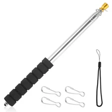 NQEUEPN 8.2ft Telescopic Handheld Flagpole, Extendable Banner Pole Retractabl...