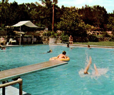 Vintage Postcard Swimming Pool 7A Ranch Wimberley Texas TX Near Blanco River