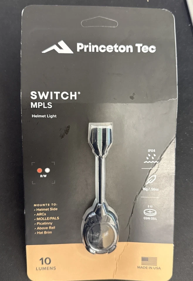 Princeton Tec Switch MPLS Verde Montaje Picatinny 10 Lúmenes Casco Luz Foto 2 de 4