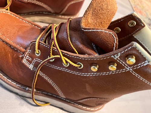 HERMAN SURVIVORS Oakridge Brown Leather Steel Toe Work Boots Men's Size 9.5 - Picture 3 of 9