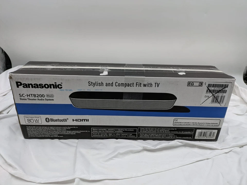 (B) Panasonic SC-HTB200EGK Kabellos Soundleiste für Heimkino TV - Schwarz - Bild 2 von 4