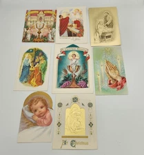Lot 8 Vintage 1950-70s Religious Christmas Greeting Cards Jesus Mary Church Pray