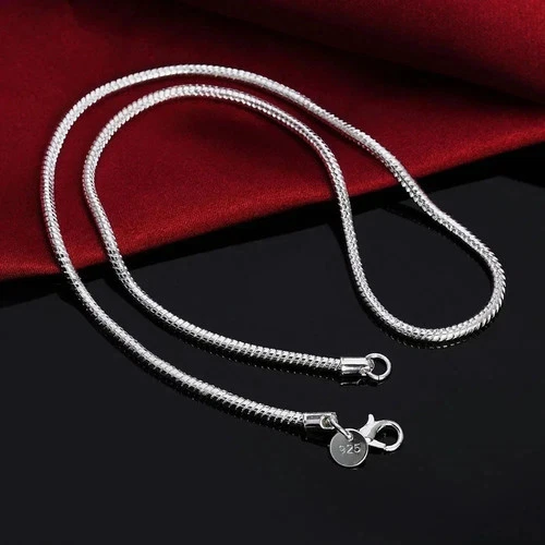 925 Sterling Silver Snake Chain Necklace 1MMThin Dainty Chain 40CM 16in - product listing photo