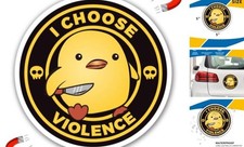 Choose Violence Magnet Car Stickers, Funny Magnetic Decals, Black Medium