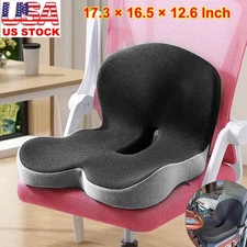 Memory Foam Seat Cushion w/Lumbar Support Pillow for Back & Sciatica Pain Relief